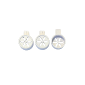 Lot de 3 douilles de bloc type fleur à clipser