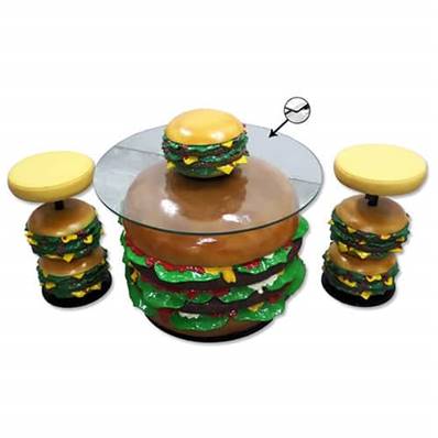 Ensemble salon Burger table et tabourets