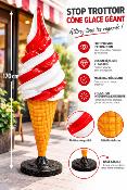 Glace Italienne en résine XXL vanille / fraise 170cm