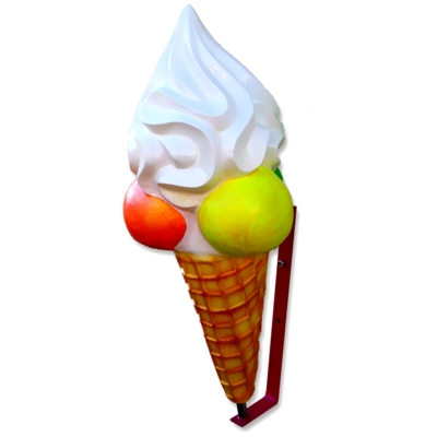Hanging wall sign of 3 scoops of  ice cream 100 cm