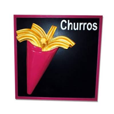 Enseigne Churros 60*60 cm en ardoise