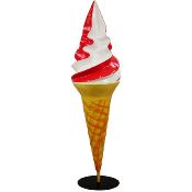 Glace Italienne résine  150 cm rose et blanc
