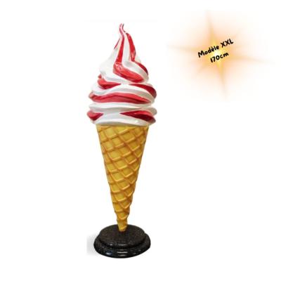 Glace italienne en résine Vanille / Fraise 170cm